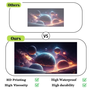 Comparison showing HD printing and waterproof high viscosity star planet wall stickers