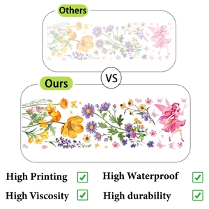 Detail showing high printing quality and vibrant colors of butterfly fairy wall stickers