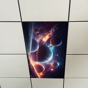 Modern universe starry sky ceiling stickers with colorful planets for home wall decoration