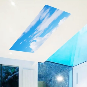 Blue sky and white clouds ceiling decorative sticker for living room interior design