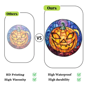 Confronto tra stampa HD e adesivi per zucca di Halloween impermeabili ad alta viscosità