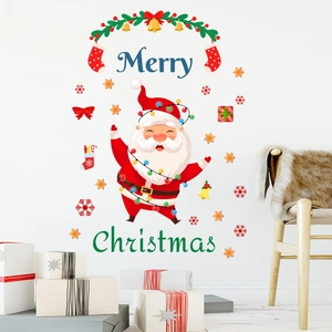 Weihnachtsmann Wandtattoo Set für festliche Dekoration im Wohnzimmer und Haus