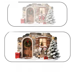 Detail of waterproof Christmas wall decal showing high-definition festive print quality