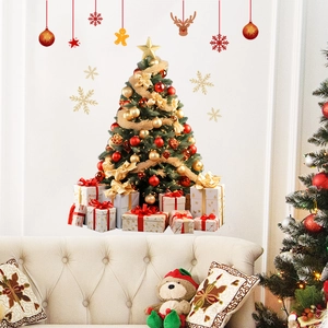 Adesivi murali albero di Natale e regali per decorazione festiva della parete