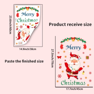 Details zur Größe und zum Layout der Weihnachtsmann Wandaufkleber für die Deko