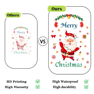 Vergleich der HD-Druckqualität und der hohen Wasserfestigkeit der Weihnachtsticker
