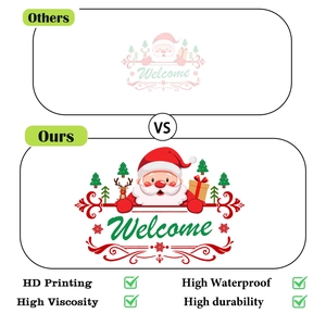 Detail of Santa Claus Christmas wall sticker showing HD printing quality vs others