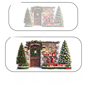 Detail view of high-definition Christmas wall stickers showing waterproof texture and vibrant color