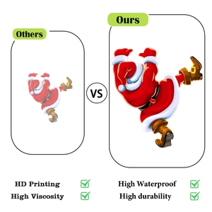Detail of high-definition printing and waterproof material for Santa wall stickers