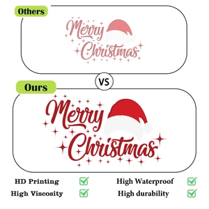 Detail of high-definition Merry Christmas wall stickers showing waterproof and durable texture