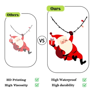 High-definition Christmas wall stickers showing superior printing color vs standard quality