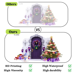 Detail of high-definition waterproof Christmas wall stickers showing superior print quality