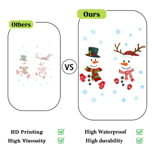 Detail of high-definition waterproof Christmas snowman wall stickers and decals