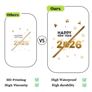 Detailed comparison of 2026 New Year wall sticker with HD printing and waterproof texture