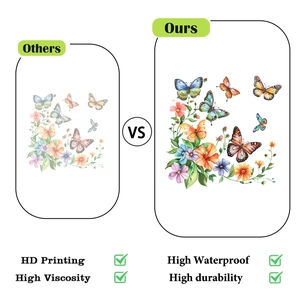 HD printing and waterproof texture detail of butterfly and floral wall stickers