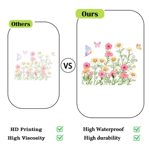 Detail showing high-definition printing and waterproof texture of flower butterfly wall decals
