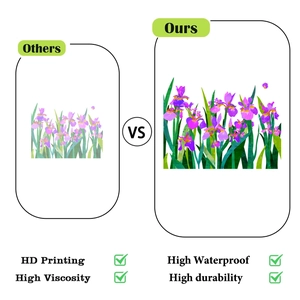 Comparaison montrant l'impression HD et la durabilité des stickers tulipes pour vitres