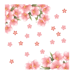 Pink cherry blossom static window clings for home glass decoration and floral aesthetics