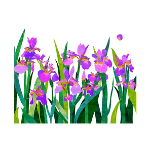 Stickers de fenêtre tulipes mauves pour décoration de vitrine et porte de café