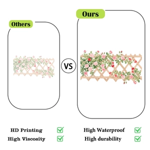 Detail showing HD printing and waterproof texture of the floral fence wall sticker