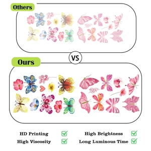 Stickers muraux papillon lumineux à haute luminosité avec un effet de lueur durable
