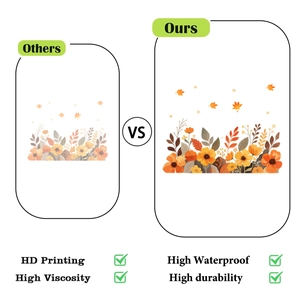 Detail showing HD printing and waterproof texture of withered flower glass stickers