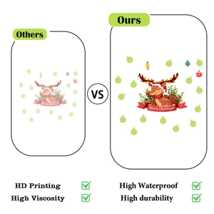 Macro view of HD printing quality and waterproof finish on luminous reindeer wall stickers