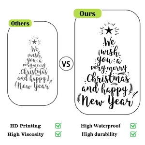 Close-up of high-definition printing quality on Christmas tree wall sticker decal