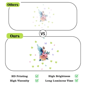 Detailed comparison of high-brightness luminous fairy and butterfly wall stickers