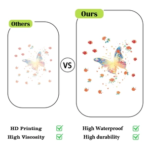 Detail of HD printing quality and waterproof butterfly rose wall sticker stickers