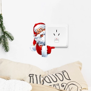 Sticker interrupteur Père Noël créatif pour une décoration festive de Noël à la maison
