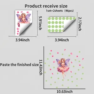 Stickers muraux fée lumineuse avec pois brillants pour décoration chambre enfant