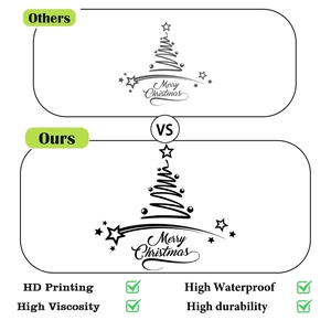 Detail showing HD printing and high waterproof quality of Christmas tree wall decals