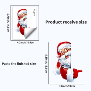 Sticker mural Père Noël pour interrupteur, décoration de Noël en PVC de 14,5x10,8cm