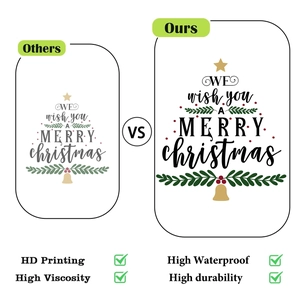 Detail showing HD printing and high waterproof quality of the Christmas tree wall decal