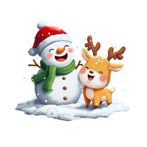 Festive Christmas snowman and reindeer self-adhesive wall decals for home bathroom decor