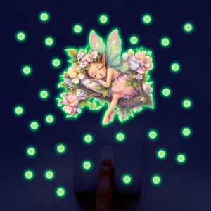 Autocollants Muraux Fée Lumineux Brille Dans Le Noir Stickers PVC Pour Chambre D'Enfant Chambre Fée Et Pois Décoration Fluorescente