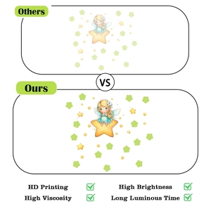 Luminous fairy wall sticker set with glowing stars for bedroom switch decoration