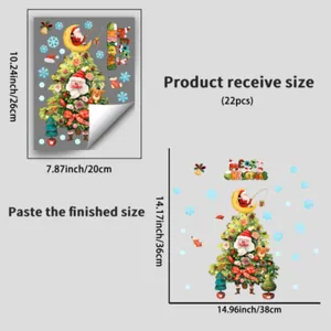 Size chart for 22pcs Christmas tree and Santa luminous wall stickers 26x20cm size