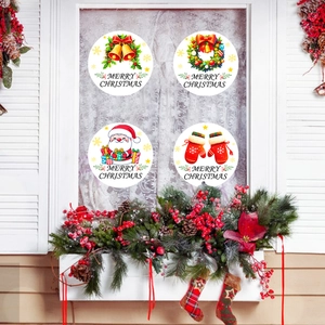 Autocollants de fenêtre de Noël avec Père Noël et renne pour décoration de fête intérieure