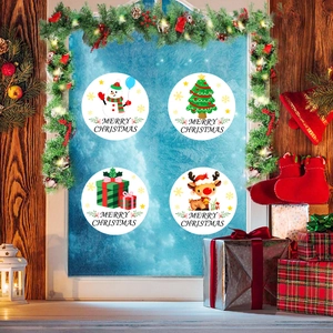 Lot de 4 stickers de Noël avec bonhomme de neige et sapin pour vitre festive