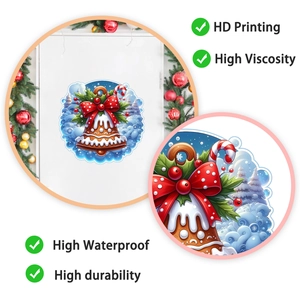 Detail of waterproof Christmas wall sticker featuring HD printing and high viscosity