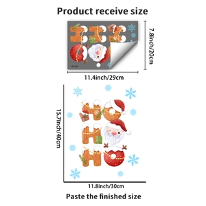 Christmas Santa Claus HoHoHo static window stickers with snowflakes for home holiday decor