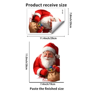 Christmas Santa Claus window sticker with Merry Christmas greeting for festive glass decoration