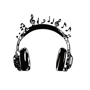 Creative headphone wall sticker with music notes design made of removable PVC material