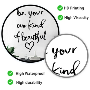 Détail du sticker mural 'be your own kind of beautiful' avec impression HD étanche