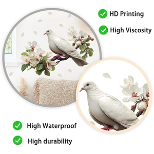 Detail view of bird wall sticker with HD printing and waterproof durable texture