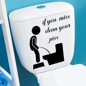 Sticker de toilette créatif en vinyle noir avec citation humoristique pour décoration