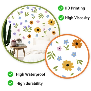 Detailed view of high-definition floral wall decals for home bedroom decor