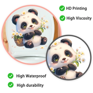 Detail of waterproof cartoon panda wall sticker with HD printing and high viscosity